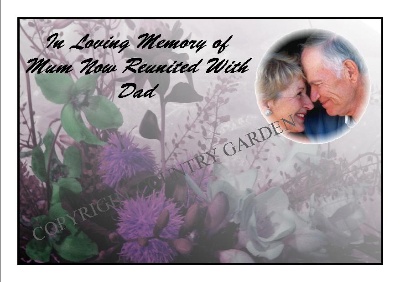 Personalised memorial card example PMC12